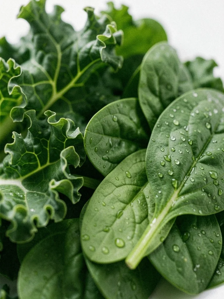 Verduras de hoja verde macro